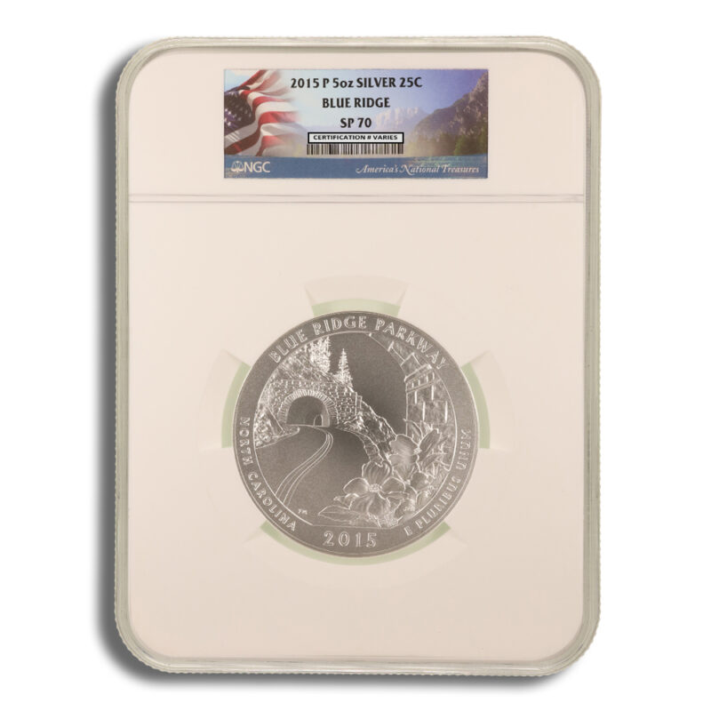 2015-P 5 oz ATB Blue Ridge Parkway Silver Coin NGC SP70