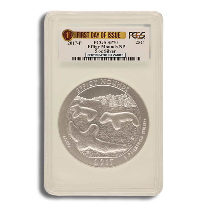 2017-P 5 oz ATB Effigy Mounds Silver Coin PCGS SP70