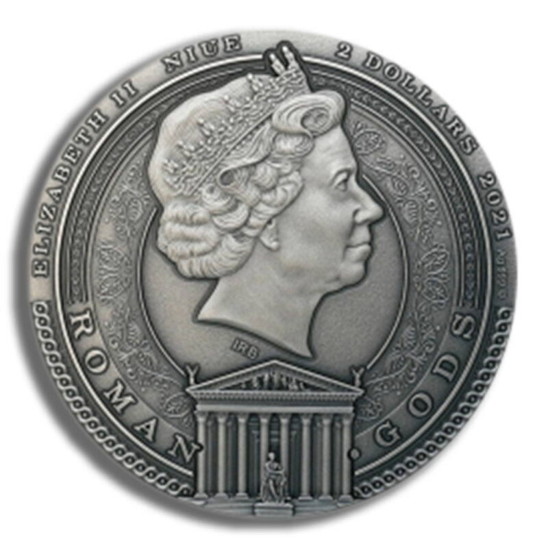 2021 2 oz Silver Niue Roman Gods - Mars - Image 2