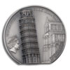 2022 5 oz Silver Cook Islands Leaning Tower of Pisa Coin - Image 2