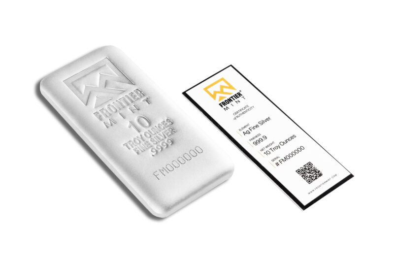 10 oz Silver Bar - Frontier Mint (Frosted) - Image 2