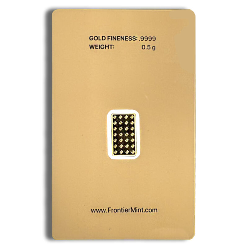 1/2 gram Gold Bar - Frontier Mint (Carded) - Image 2