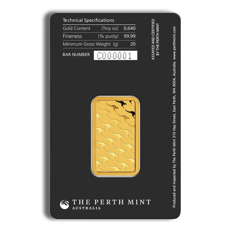 20 gram Gold Bar - Perth Mint (Carded) - Image 2