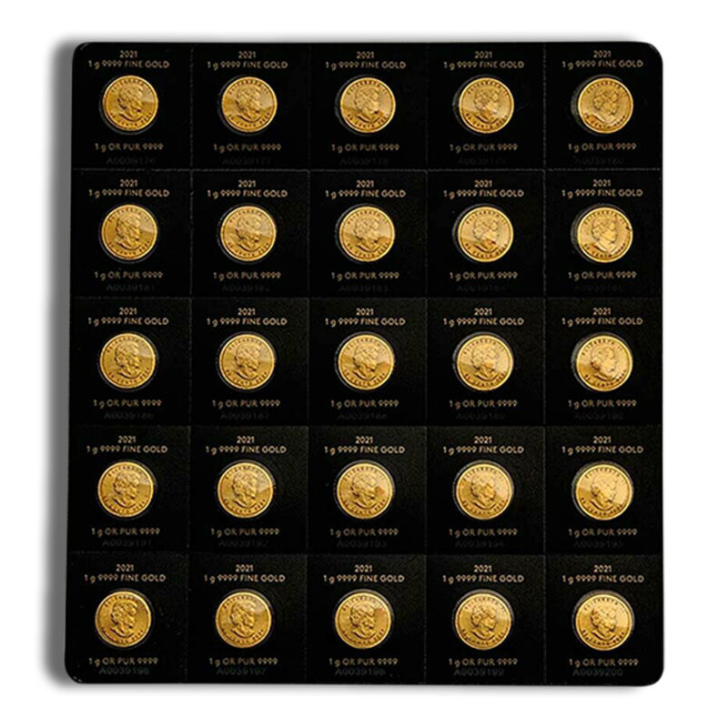 25 x 1 g Canadian MapleGram Gold Coins (Carded) - Image 2