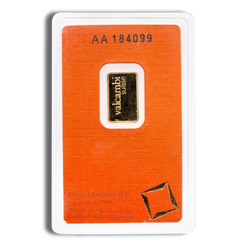 2.5 gram Gold Bar - Valcambi (Carded) - Image 2