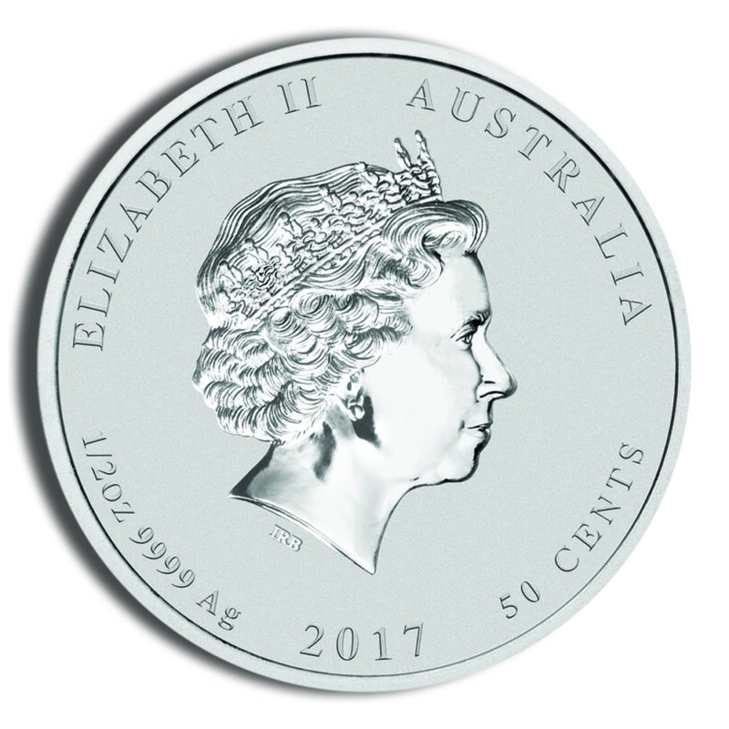 2017 1/2 oz Australia Silver Lunar Rooster BU - Series II - Image 2