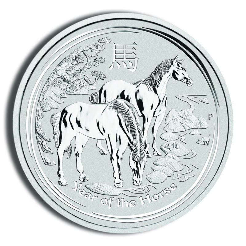 2014 1 oz Australia Silver Lunar Horse BU - Series II