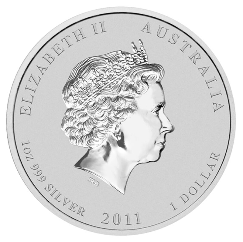2011 1 oz Australia Silver Lunar Rabbit BU - Series II - Image 2