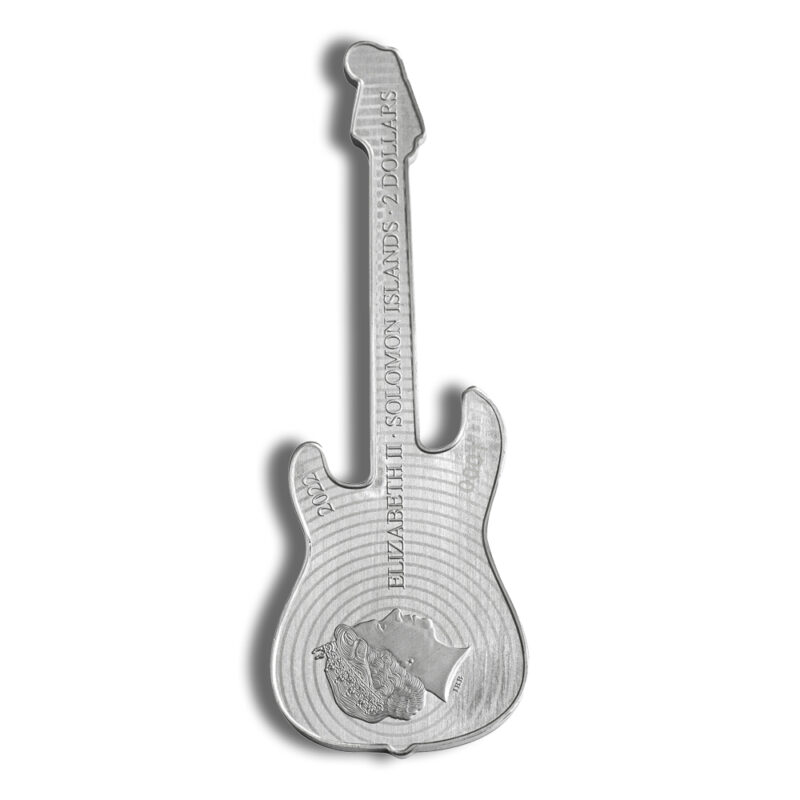 2022 1 oz Solomon Islands Silver Fender Stratocaster - Fiesta Red