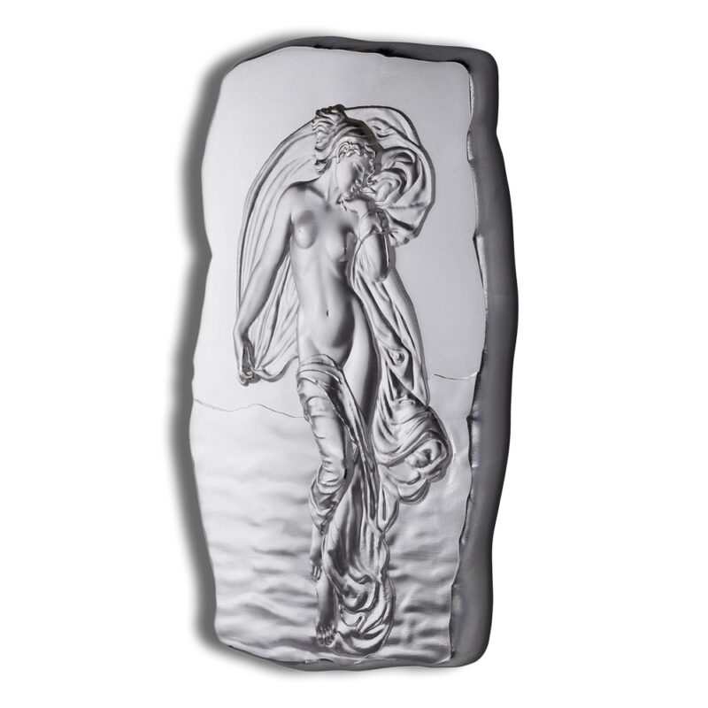 1 Kilo Silver Bar - Sculpture - Woman with Flowing Gown - Image 3