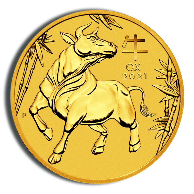 2021 1/20 oz Australia Gold Lunar Ox BU - Series III