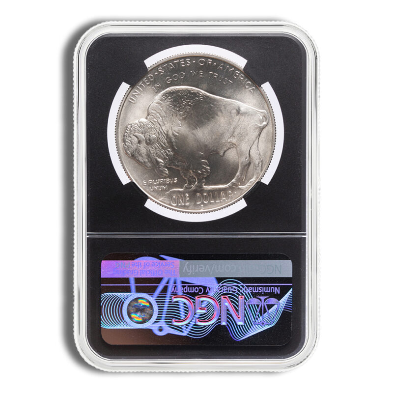 2001-D $1 Silver Buffalo Commem - NGC MS69 (Black Core) - Image 2