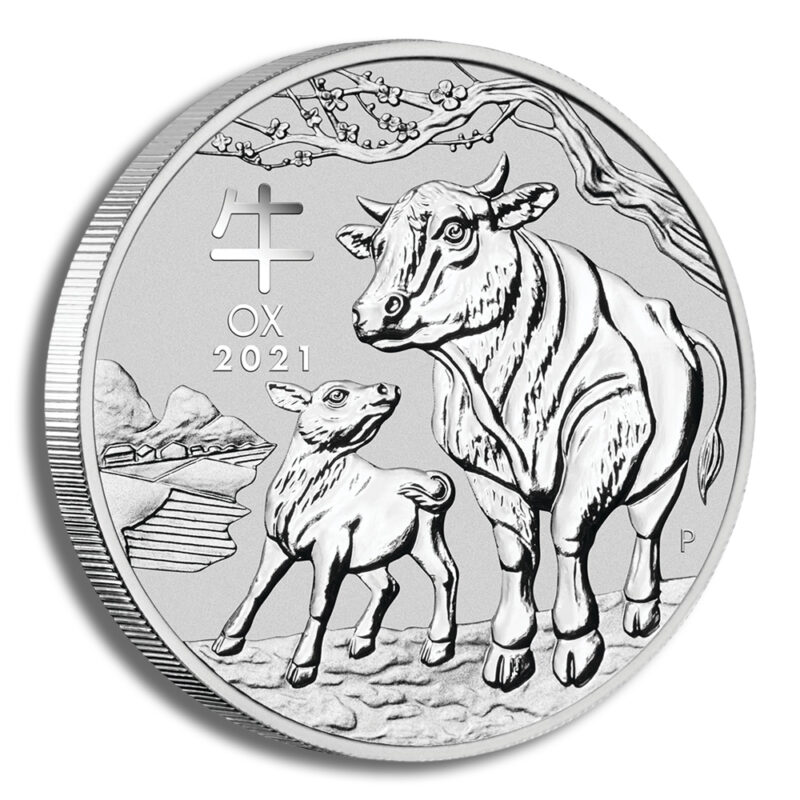 2021 1/2 oz Australia Silver Lunar Ox BU - Series III - Image 3