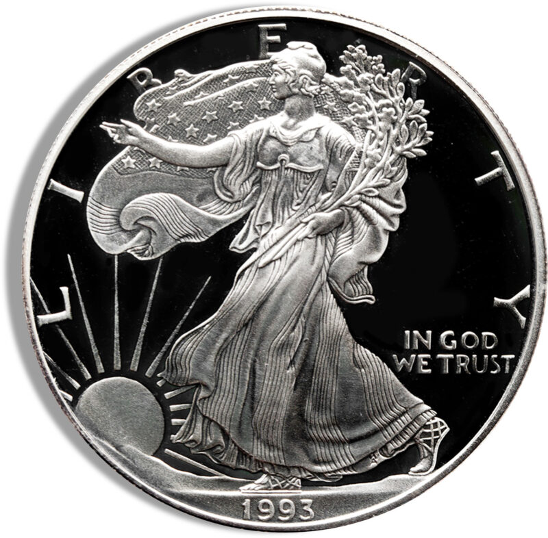1993-P Proof Silver Eagle with Box & COA - Image 2